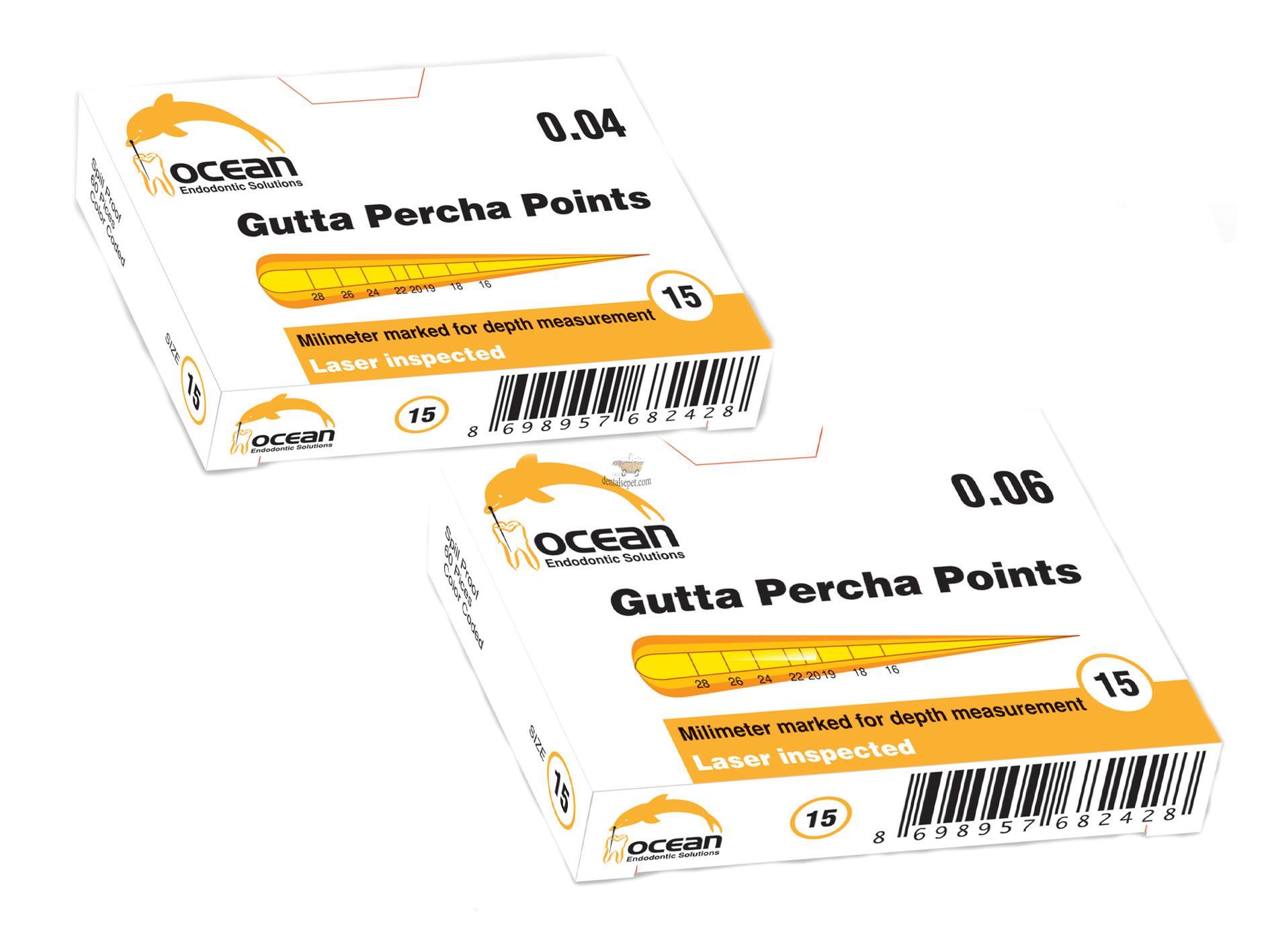 Ocean 0.06 Taper Açılı Gutta Percha (60 Adet/Paket)
