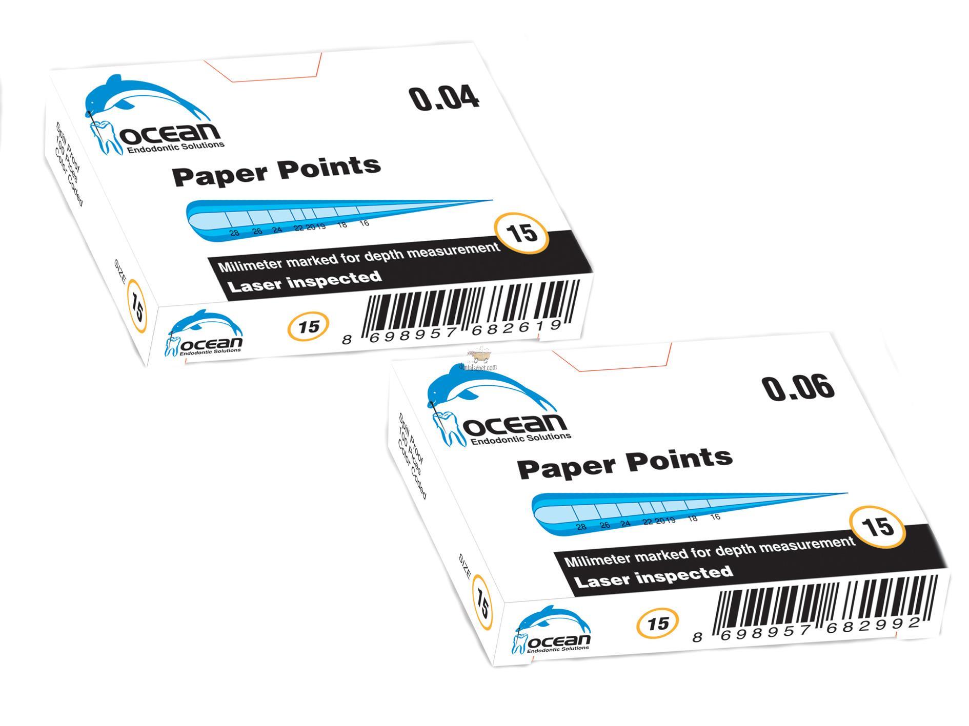 Ocean 0.06 Taper Koniklikte Endodontik Paper Point Seti
