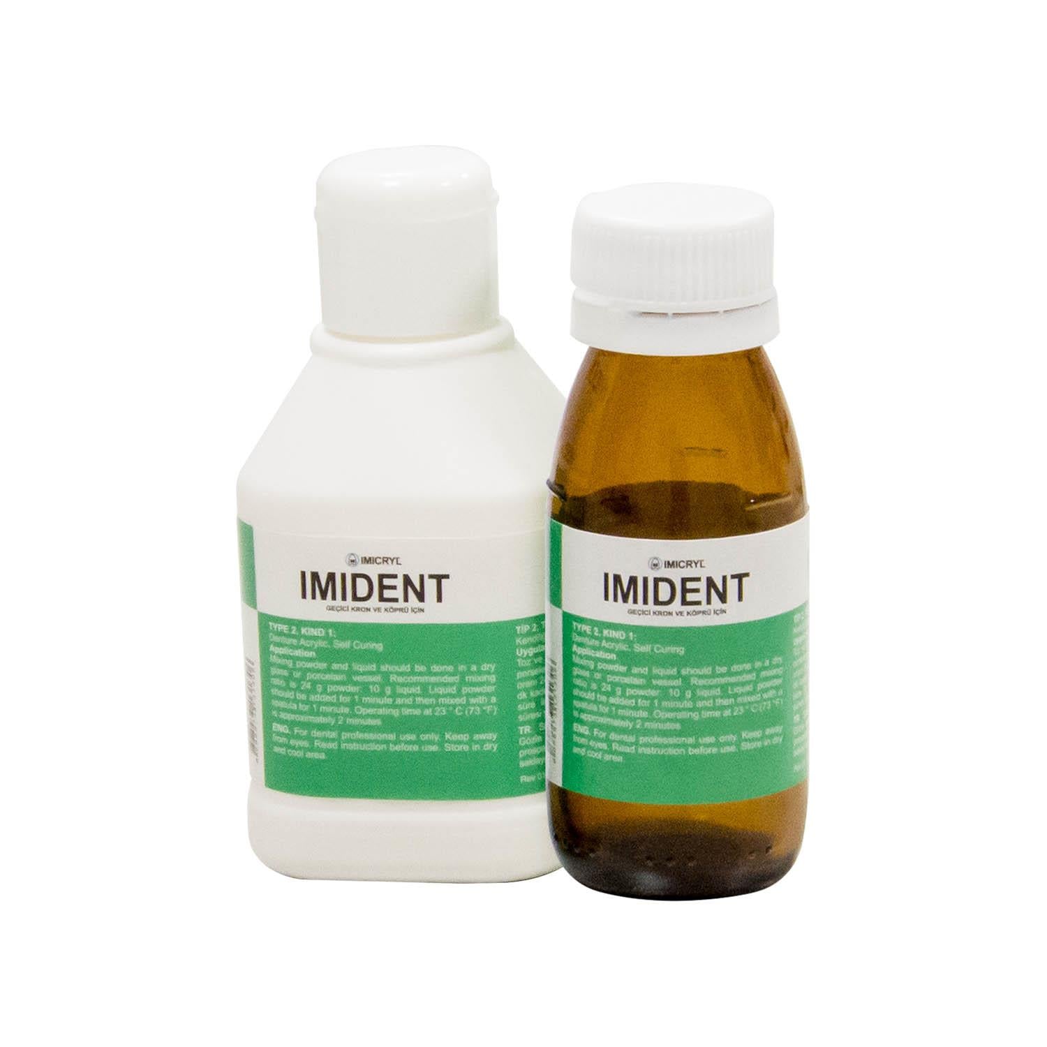 Imicryl Geçici Akrilik Takım - Soğuk Uygulama Geçici Kron & Köprü Akriliği Seti (Sıvı 60 ml + Toz 100 gr)