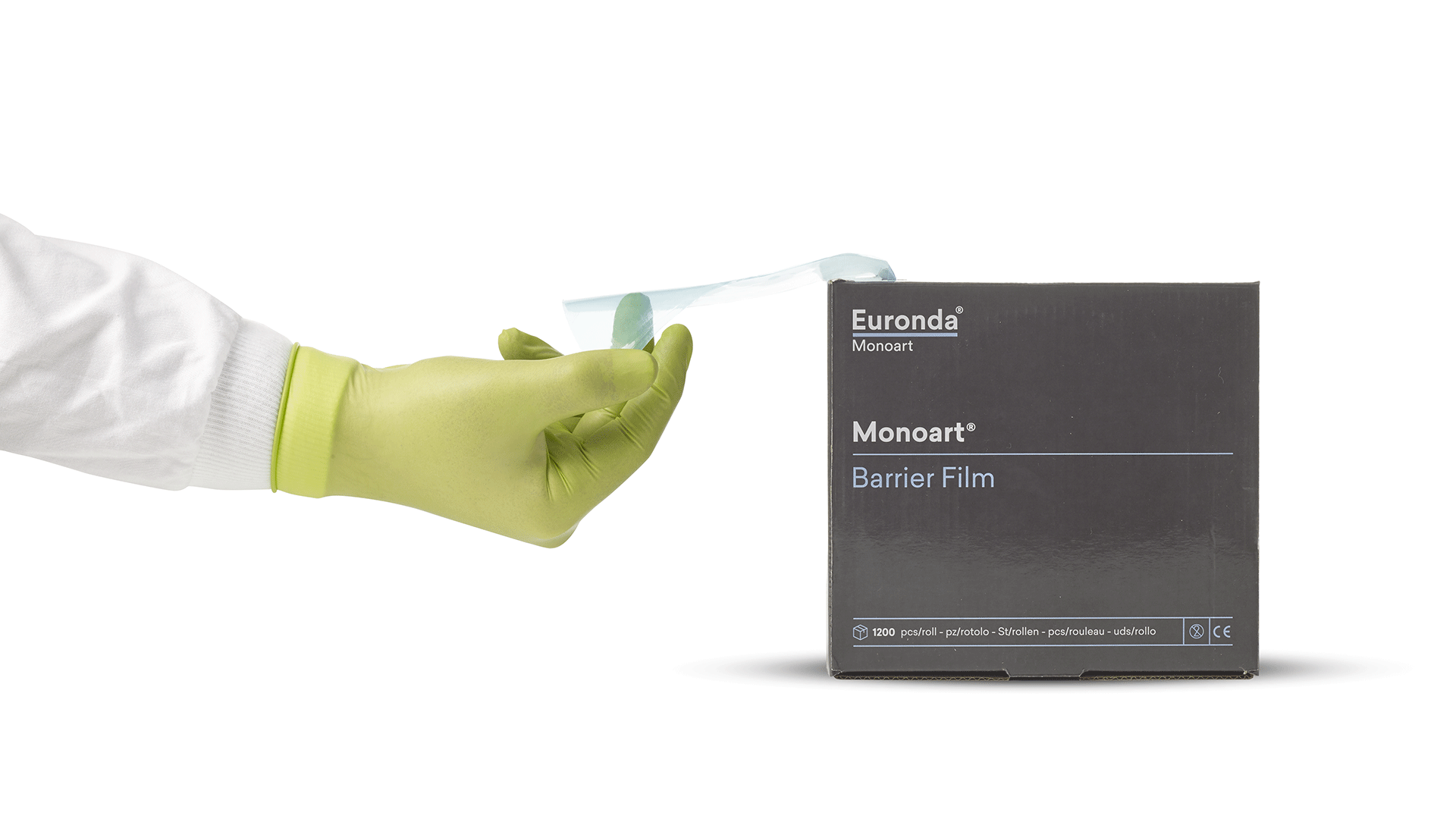 Euronda Monoart® Bariyer Film, 10x15 cm, 1200 Yaprak, Yapışkanlı, Tek Kullanımlık, Mavi