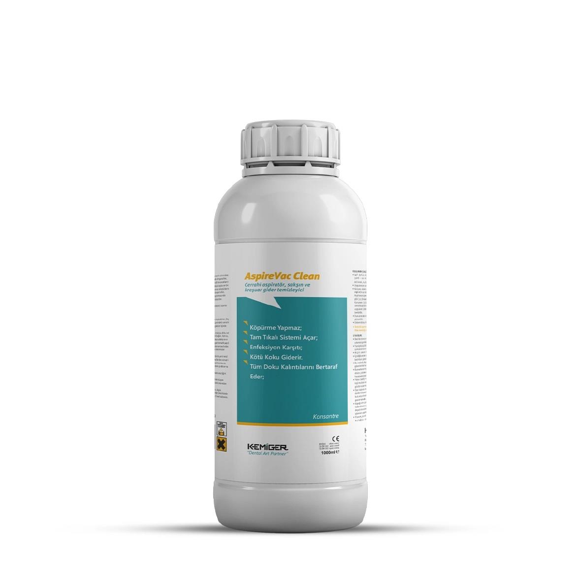 Kemiger AspireVac Clean Cerrahi Aspiratör Sakşın ve Kreşuar Gider Temizleyici 1000 ml